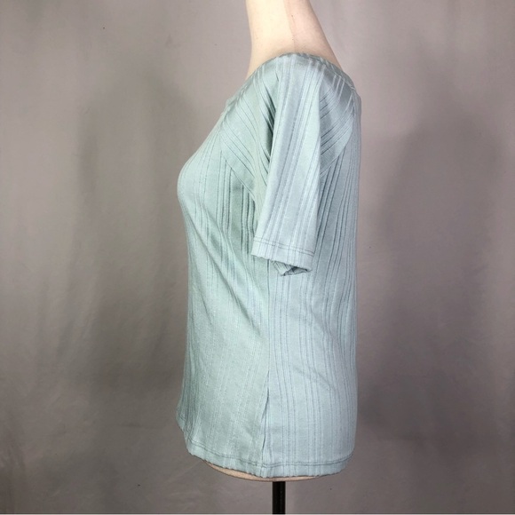 Modcloth sky blue raglan sleeve ribbed t-shirt tee shirt boat neck M - Picture 5 of 9